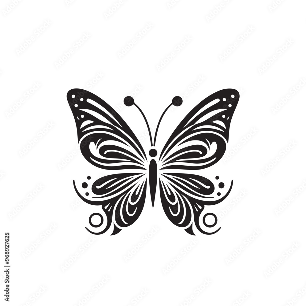 Butterfly silhouette. Butterfly logo vector design isolated on white background. Butterfly silhouette. Butterfly logo vector design isolated on white background.