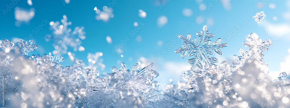 Snowflakes Falling in the Blue Frost Snowflakes Falling in the Blue Frost