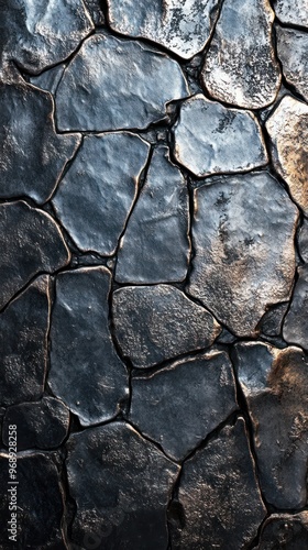 Close-up of a Metallic Stone Wall photo