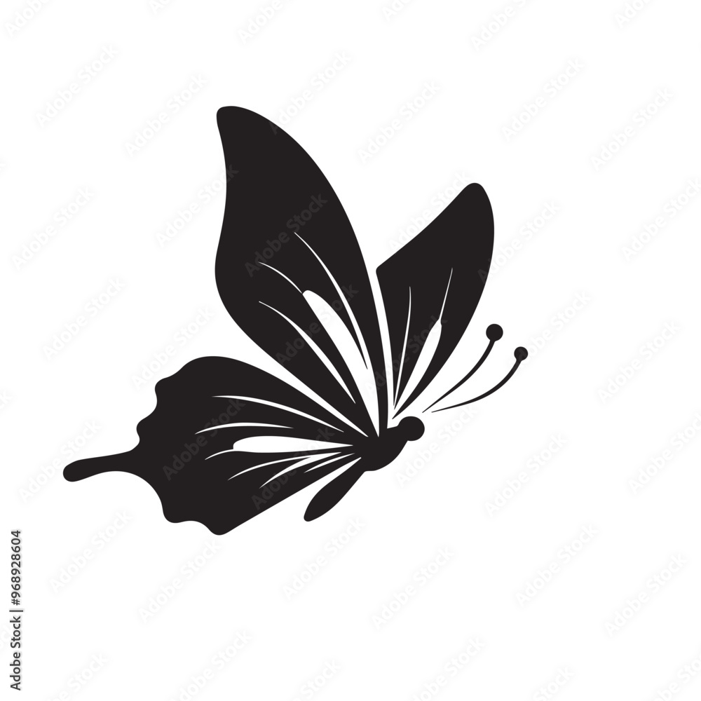 Butterfly silhouette. Butterfly logo vector design isolated on white background. Butterfly silhouette. Butterfly logo vector design isolated on white background.