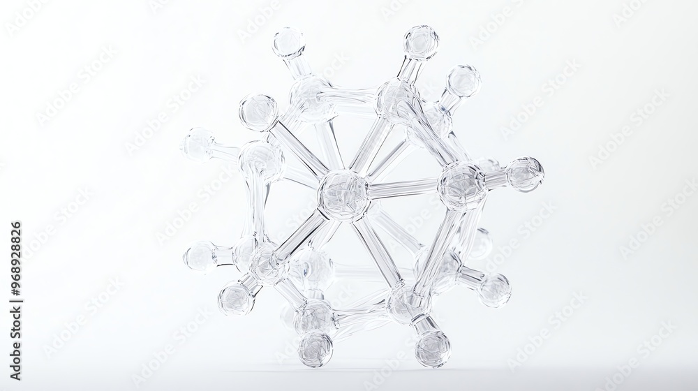 Obraz premium A 3D model of a molecule.