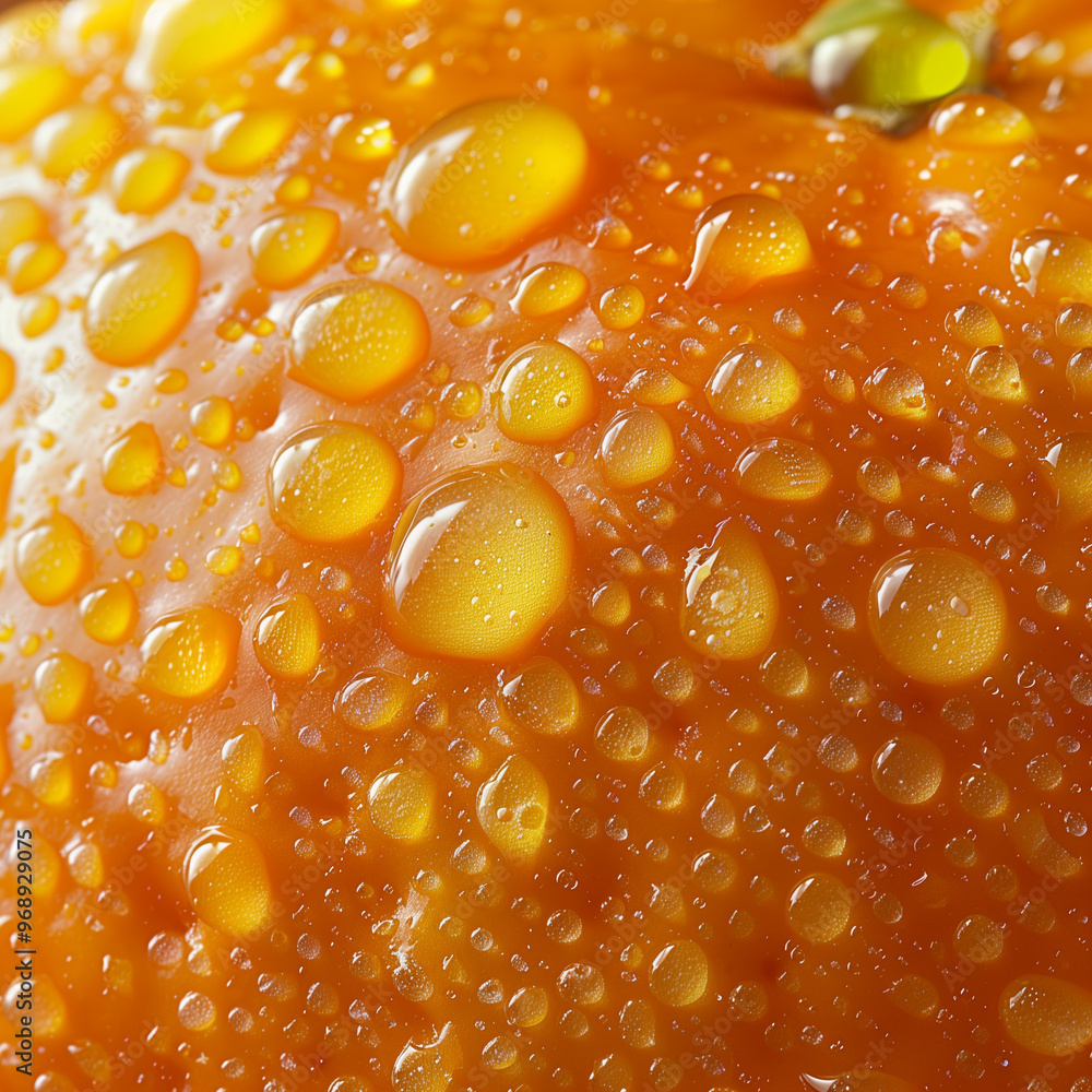 Macro shot of orange peel with water droplets Macro shot of orange peel with water droplets