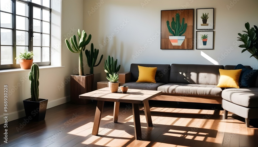 Photo modern style interior room 3d illustration Interior frame living room with colorful white sofa Photo modern style interior room 3d illustration Interior frame living room with colorful white sofa