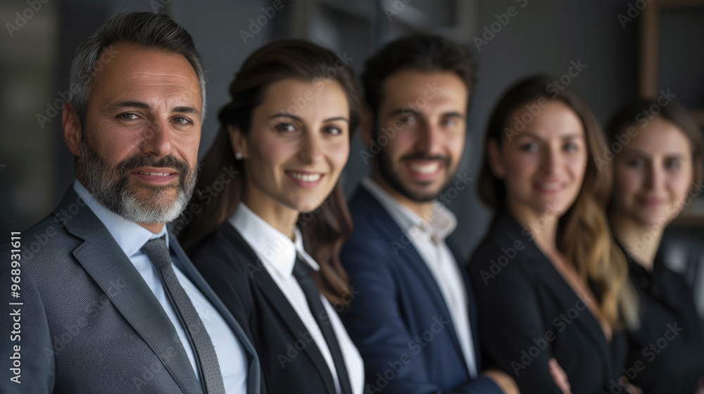 Men and women in business suits.
