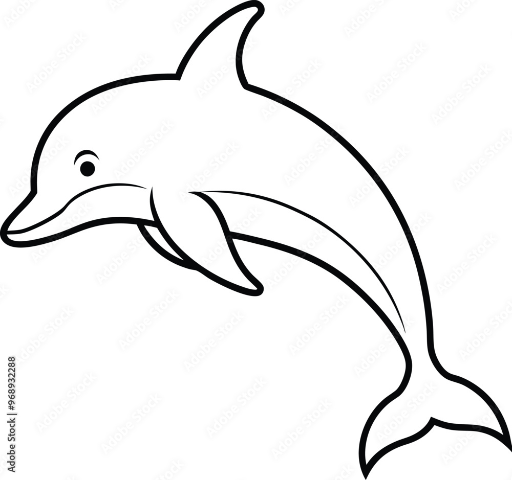 Naklejka premium My First Dolphin Vector Line Art Coloring Fun for Kids 