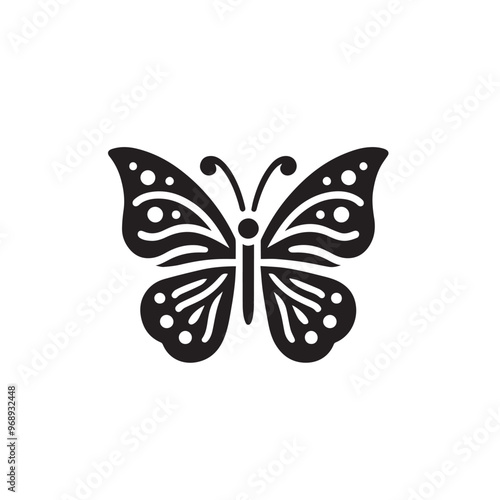 Butterfly silhouette. Butterfly logo vector design isolated on white background.