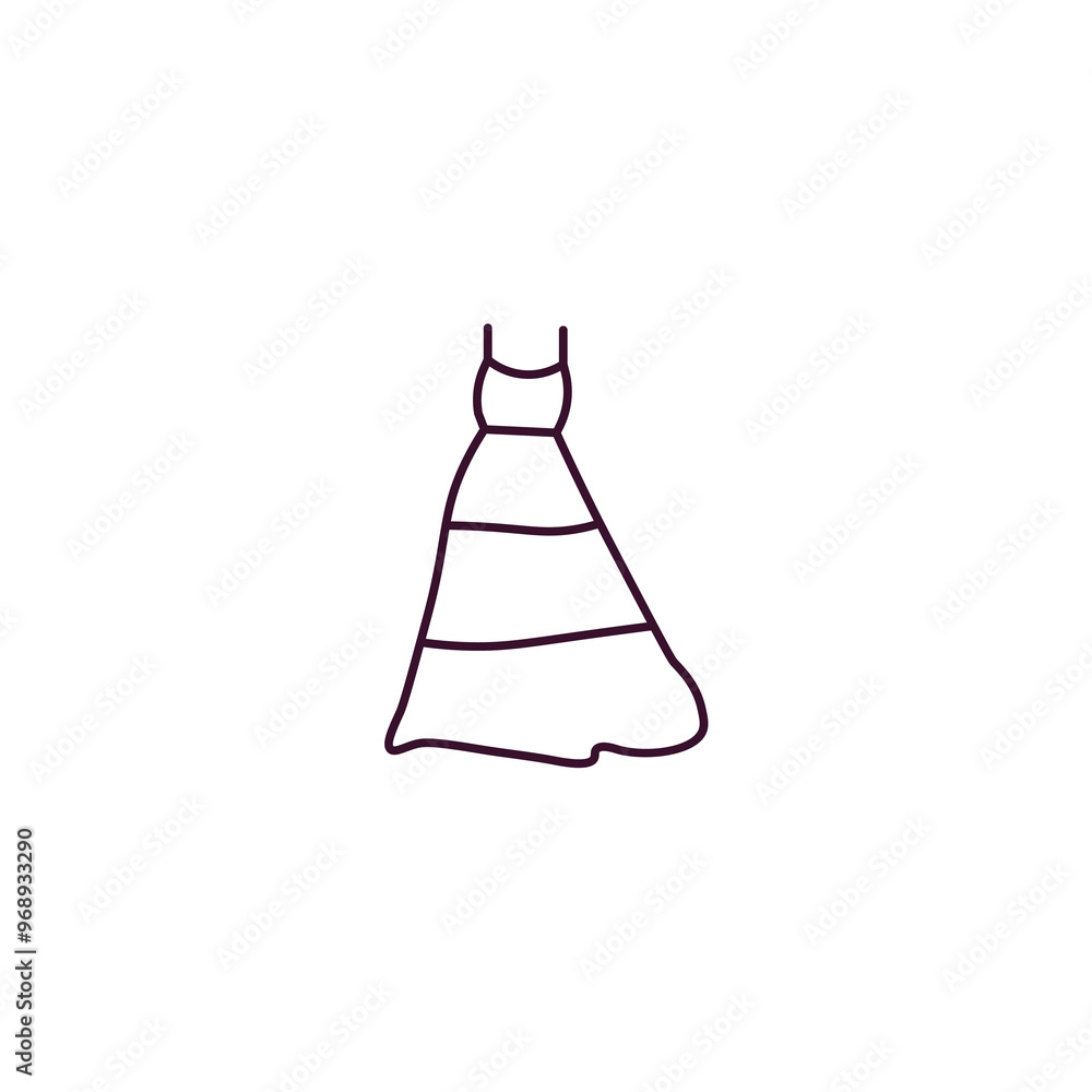 summer dress outline icon. Linear vector from fashion concept. Thin line summer dress icon isolated on white background summer dress outline icon. Linear vector from fashion concept. Thin line summer dress icon isolated on white background
