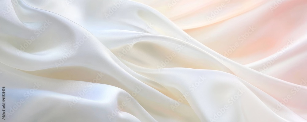 Fototapeta premium White silk fabric with soft folds