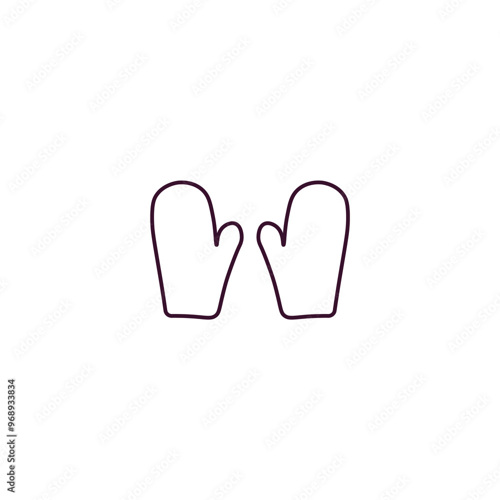 pair of mittens outline icon. Linear vector from fashion concept. Thin line pair of mittens icon isolated on white background pair of mittens outline icon. Linear vector from fashion concept. Thin line pair of mittens icon isolated on white background