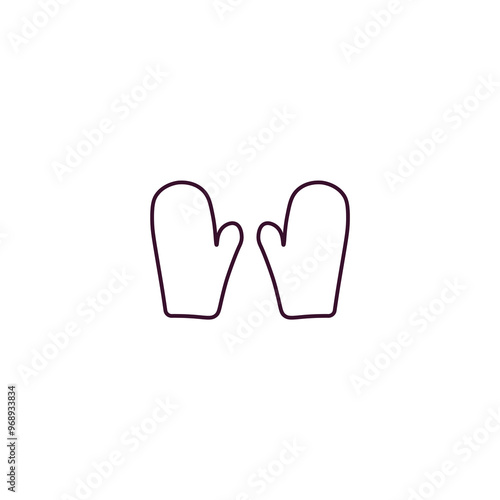 pair of mittens outline icon. Linear vector from fashion concept. Thin line pair of mittens icon isolated on white background