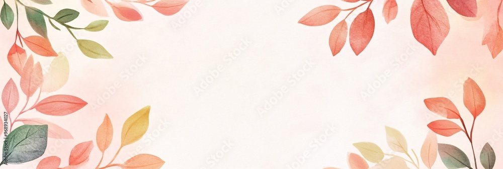 Obraz premium Beautiful autumn leaves border in warm tones of red, orange, and green.