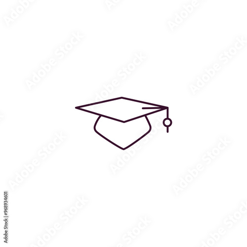 college graduation cap outline icon. Linear vector from fashion concept. Thin line college graduation cap icon isolated on white background