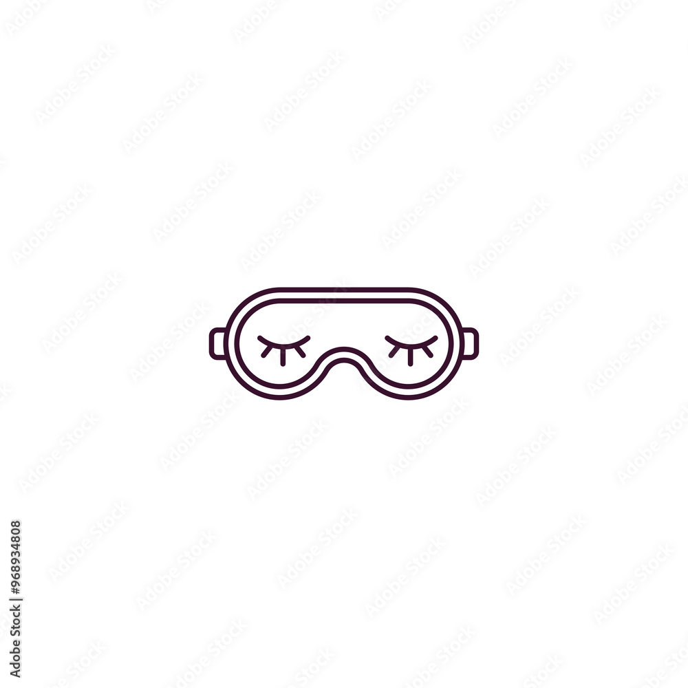 sleeping mask outline icon. Linear vector from fashion concept. Thin line sleeping mask icon isolated on white background sleeping mask outline icon. Linear vector from fashion concept. Thin line sleeping mask icon isolated on white background