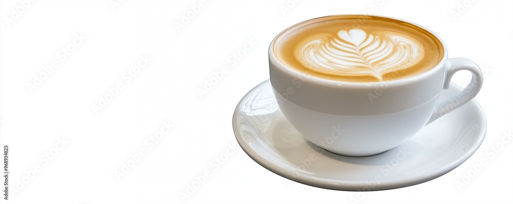 Elegant Cappuccino Art in a Sleek White Cup