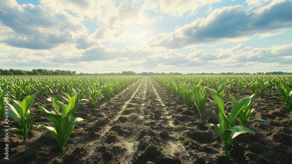 Fototapeta premium Land crop organic vegetation agriculture farming growth seedling
