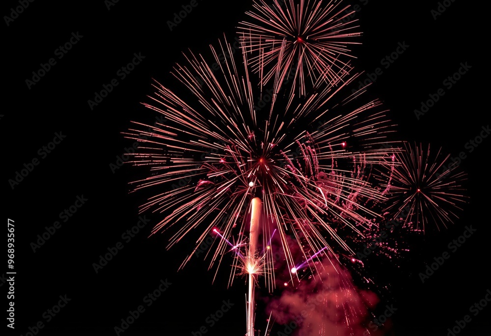 Fireworks A nighttime scene of fireworks with the explosions of Fireworks A nighttime scene of fireworks with the explosions of