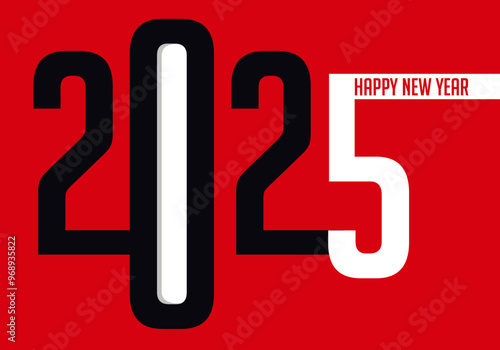 Carte de vœux 2025 pour souhaiter une bonne année avec un graphisme original qui symbolise l’esprit de la création et de conception.