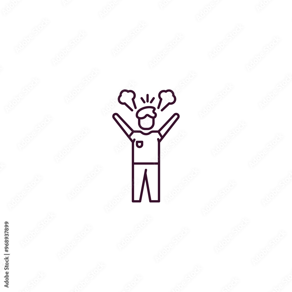 Fototapeta premium angry human outline icon. Linear vector from feelings concept. Thin line angry human icon isolated on white background