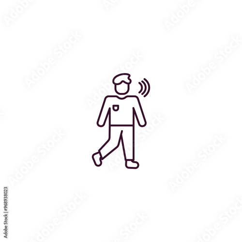 blah human outline icon. Linear vector from feelings concept. Thin line blah human icon isolated on white background