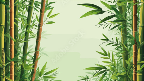 Tropical Bamboo Backdrop in Japanese Minimalist Style