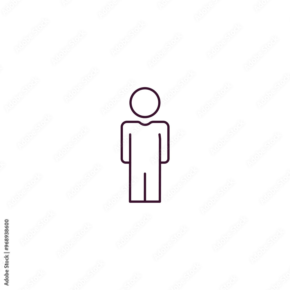 full human outline icon. Linear vector from feelings concept. Thin line full human icon isolated on white background full human outline icon. Linear vector from feelings concept. Thin line full human icon isolated on white background