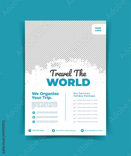 Travel flyer poster editable print ready template design.