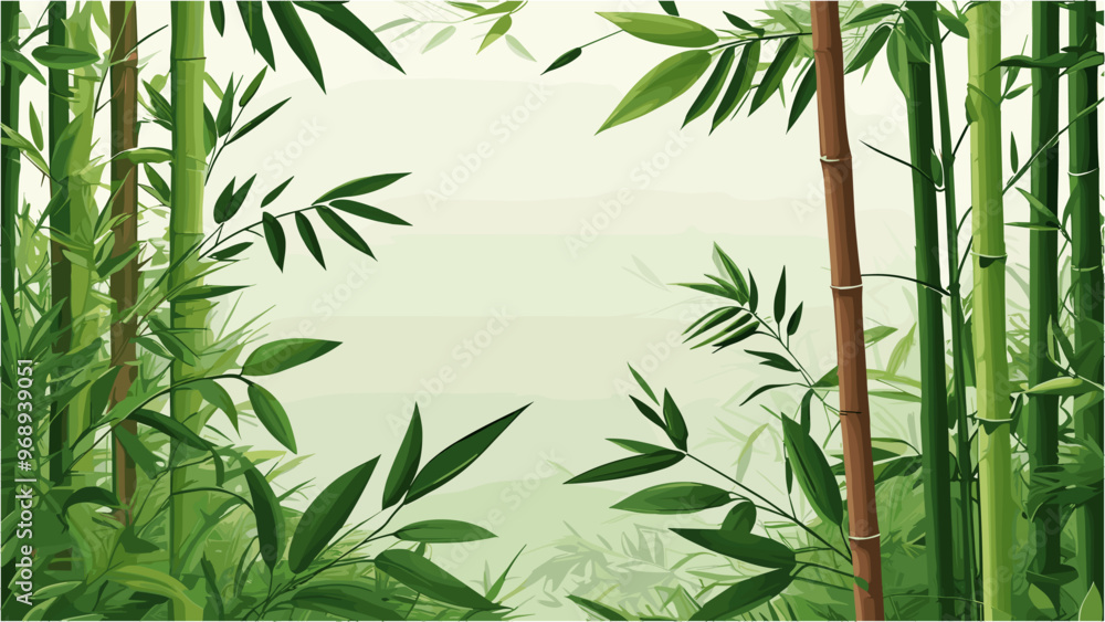 Naklejka premium Tropical Bamboo Backdrop in Japanese Minimalist Style