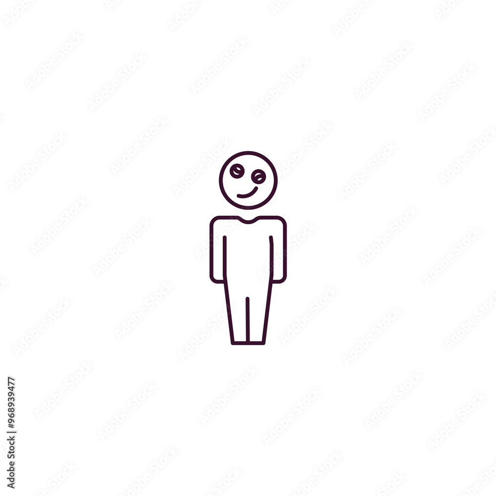 stupid human outline icon. Linear vector from feelings concept. Thin line stupid human icon isolated on white background stupid human outline icon. Linear vector from feelings concept. Thin line stupid human icon isolated on white background