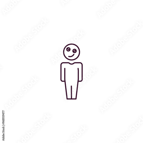 stupid human outline icon. Linear vector from feelings concept. Thin line stupid human icon isolated on white background