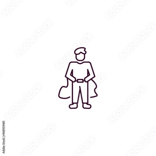 super human outline icon. Linear vector from feelings concept. Thin line super human icon isolated on white background