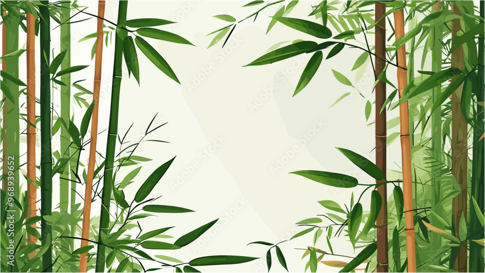 Tropical Bamboo Backdrop in Japanese Minimalist Style Tropical Bamboo Backdrop in Japanese Minimalist Style