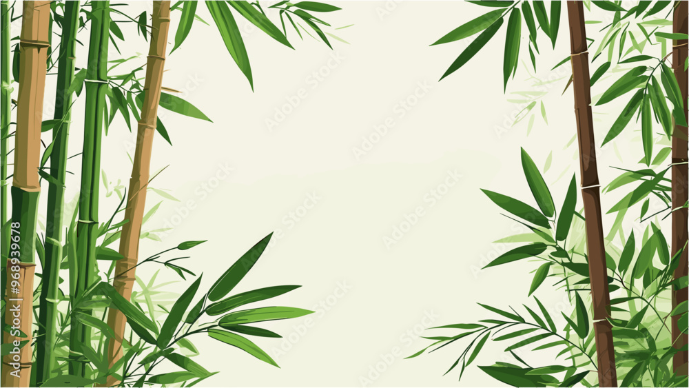 Fototapeta premium Tropical Bamboo Backdrop in Japanese Minimalist Style