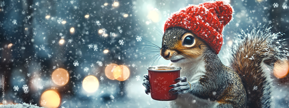 Cozy Squirrel in a Winter Wonderland Cozy Squirrel in a Winter Wonderland
