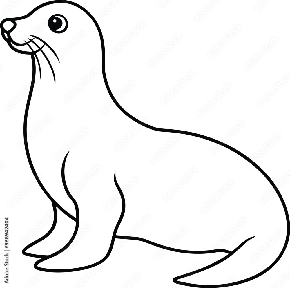 Adorable Sea Lion Fun Vector Illustration for Kids Coloring Book
Adorable Sea Lion Fun Vector Illustration for Kids Coloring Book