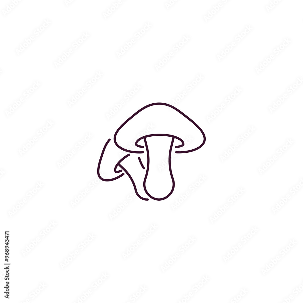 mushrooms outline icon. Linear vector from food concept. Thin line mushrooms icon isolated on white background mushrooms outline icon. Linear vector from food concept. Thin line mushrooms icon isolated on white background