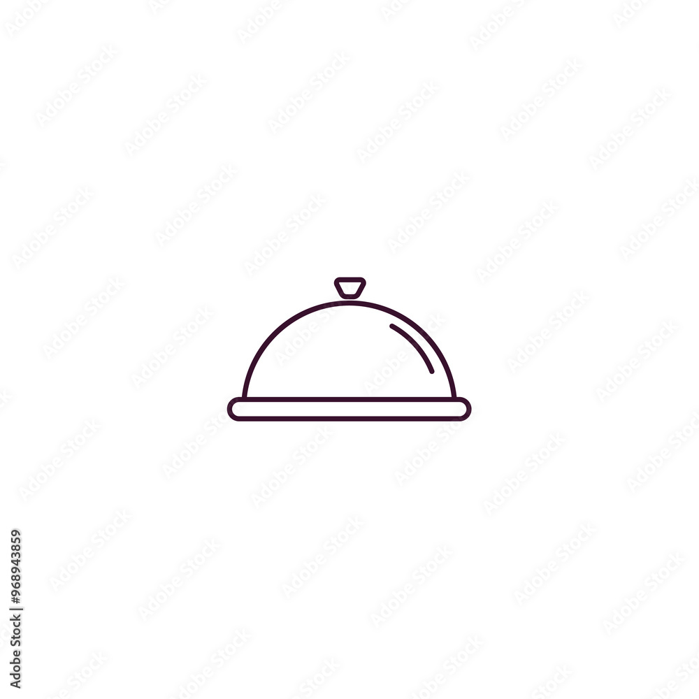 serving dish outline icon. Linear vector from food concept. Thin line serving dish icon isolated on white background serving dish outline icon. Linear vector from food concept. Thin line serving dish icon isolated on white background