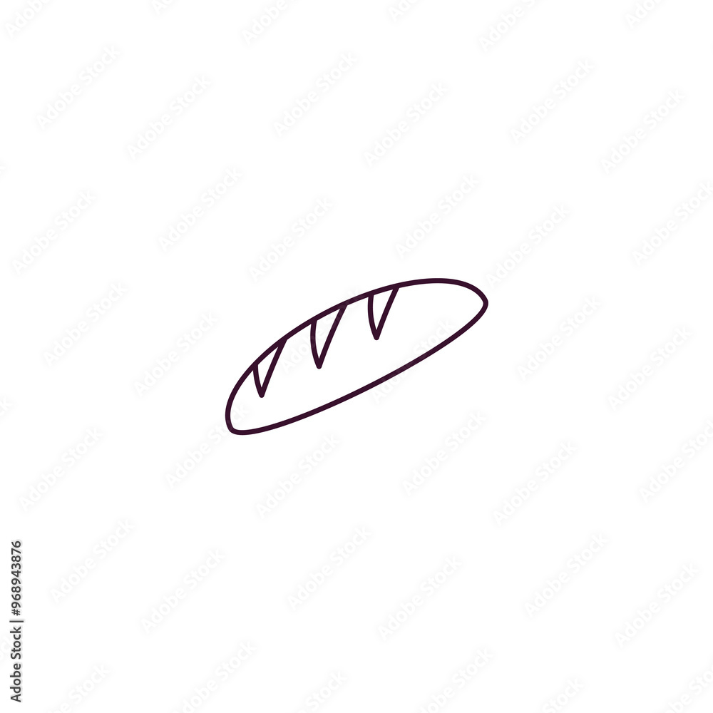 french bread outline icon. Linear vector from food concept. Thin line french bread icon isolated on white background french bread outline icon. Linear vector from food concept. Thin line french bread icon isolated on white background