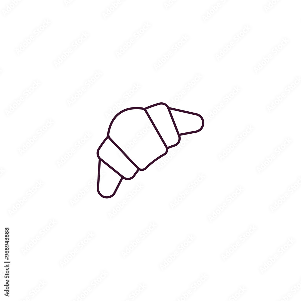 croissant outline icon. Linear vector from food concept. Thin line croissant icon isolated on white background croissant outline icon. Linear vector from food concept. Thin line croissant icon isolated on white background