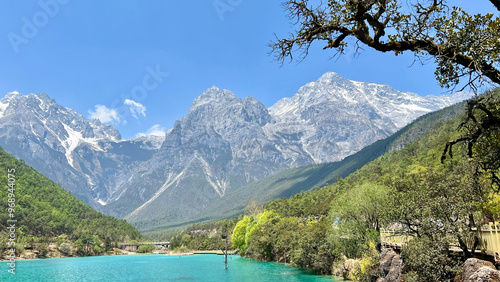 Blue Moon Valley with Jade Dragon Snow Mountain View  photo