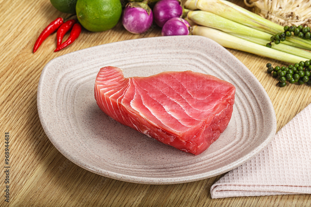 Raw fresh tuna steak for grill Raw fresh tuna steak for grill
