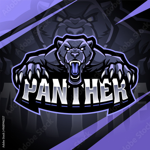 Panther esport mascot logo design