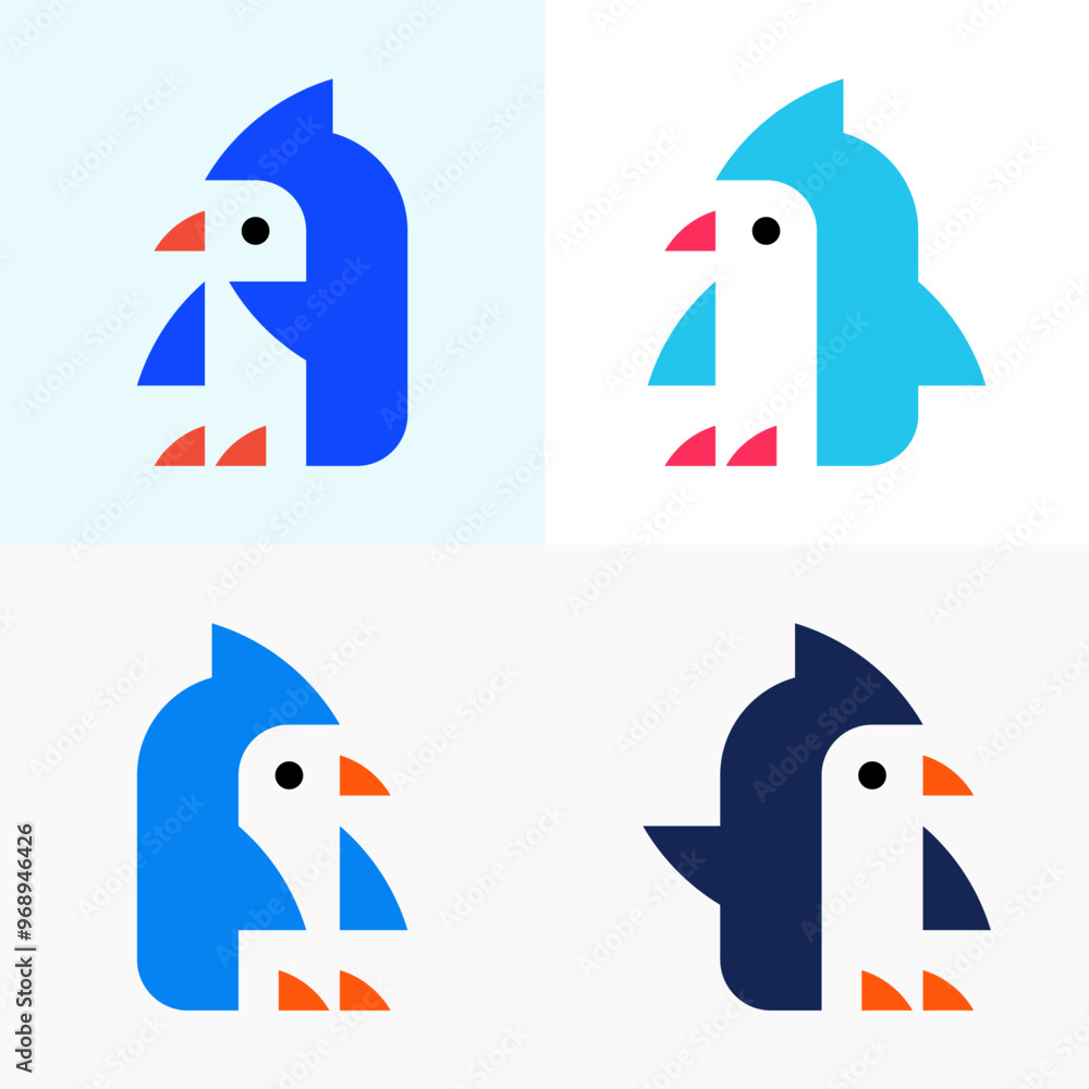 Obraz premium Set of Penguin logo. Icon design. Template elements