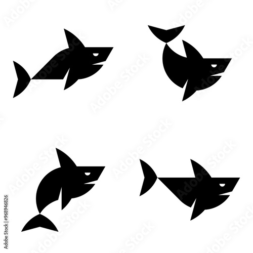 Set of Shark logo. Icon design. Template elements