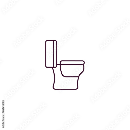 bidet  outline icon. Linear vector from furniture concept. Thin line bidet  icon isolated on white background
