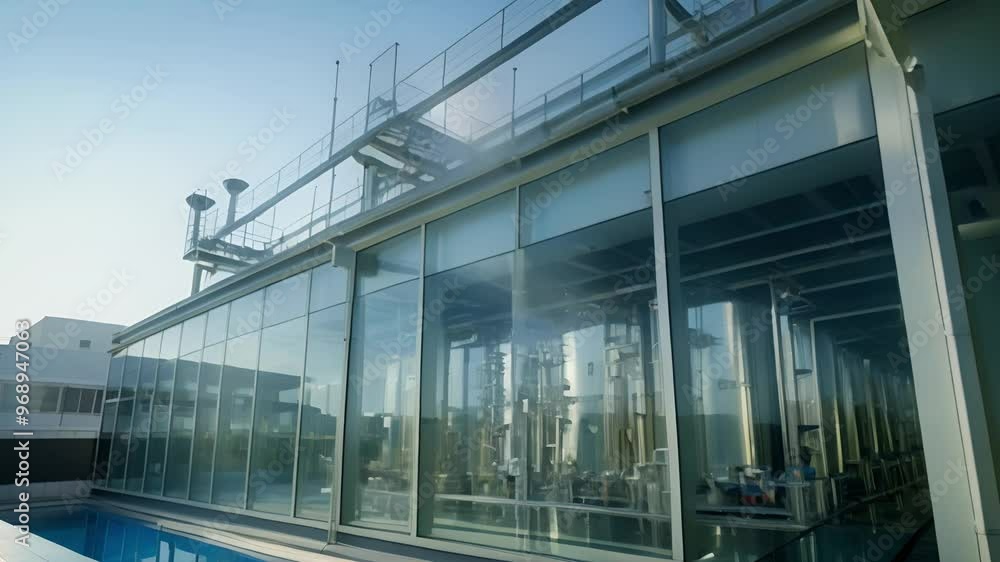 Modern Industrial Building with Glass Facade