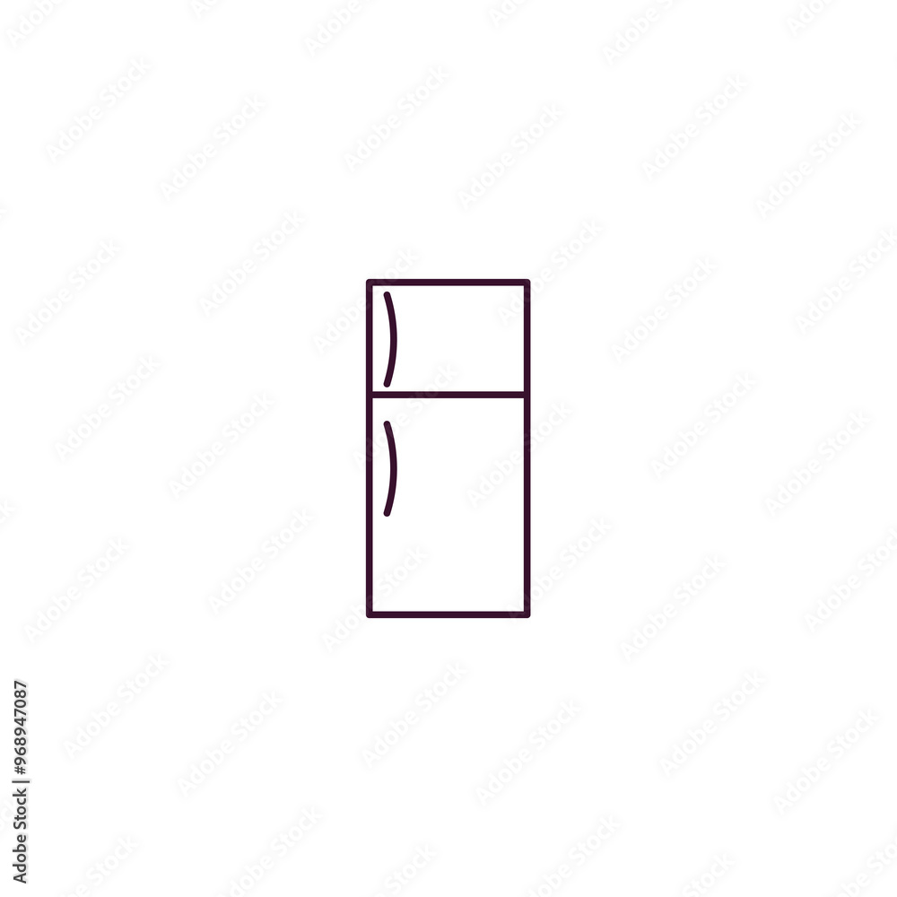 refrigerator outline icon. Linear vector from furniture concept. Thin line refrigerator icon isolated on white background refrigerator outline icon. Linear vector from furniture concept. Thin line refrigerator icon isolated on white background