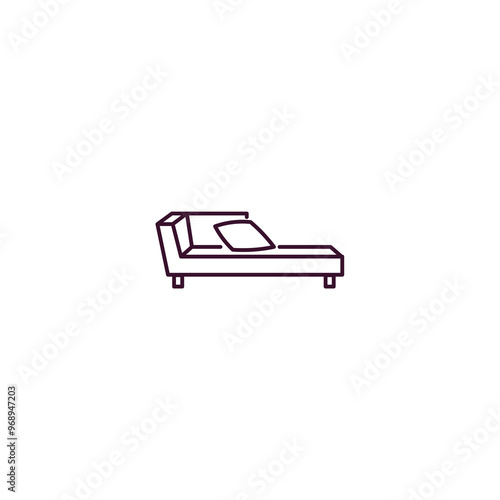 daybed  outline icon. Linear vector from furniture concept. Thin line daybed  icon isolated on white background