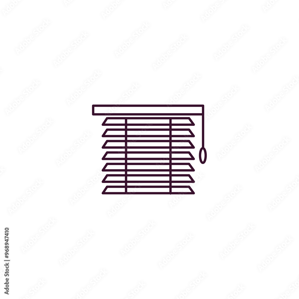 window coverings outline icon. Linear vector from furniture concept. Thin line window coverings icon isolated on white background window coverings outline icon. Linear vector from furniture concept. Thin line window coverings icon isolated on white background
