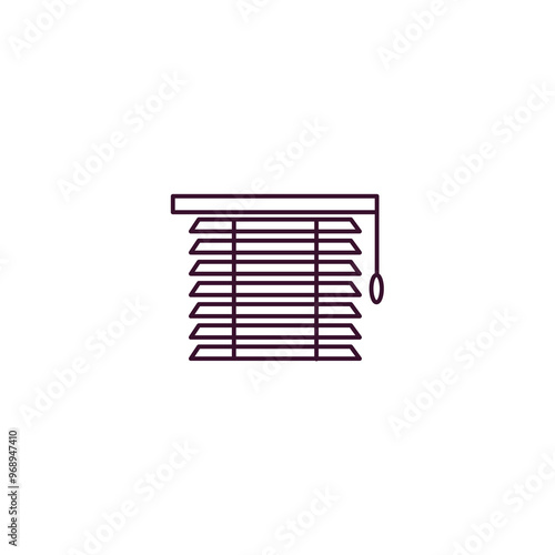 window coverings  outline icon. Linear vector from furniture concept. Thin line window coverings  icon isolated on white background