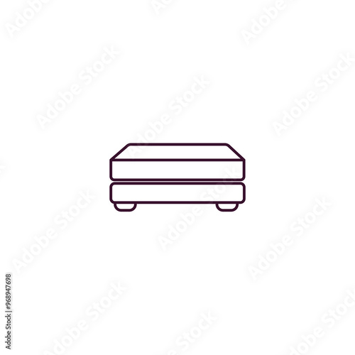 footstool  outline icon. Linear vector from furniture concept. Thin line footstool  icon isolated on white background